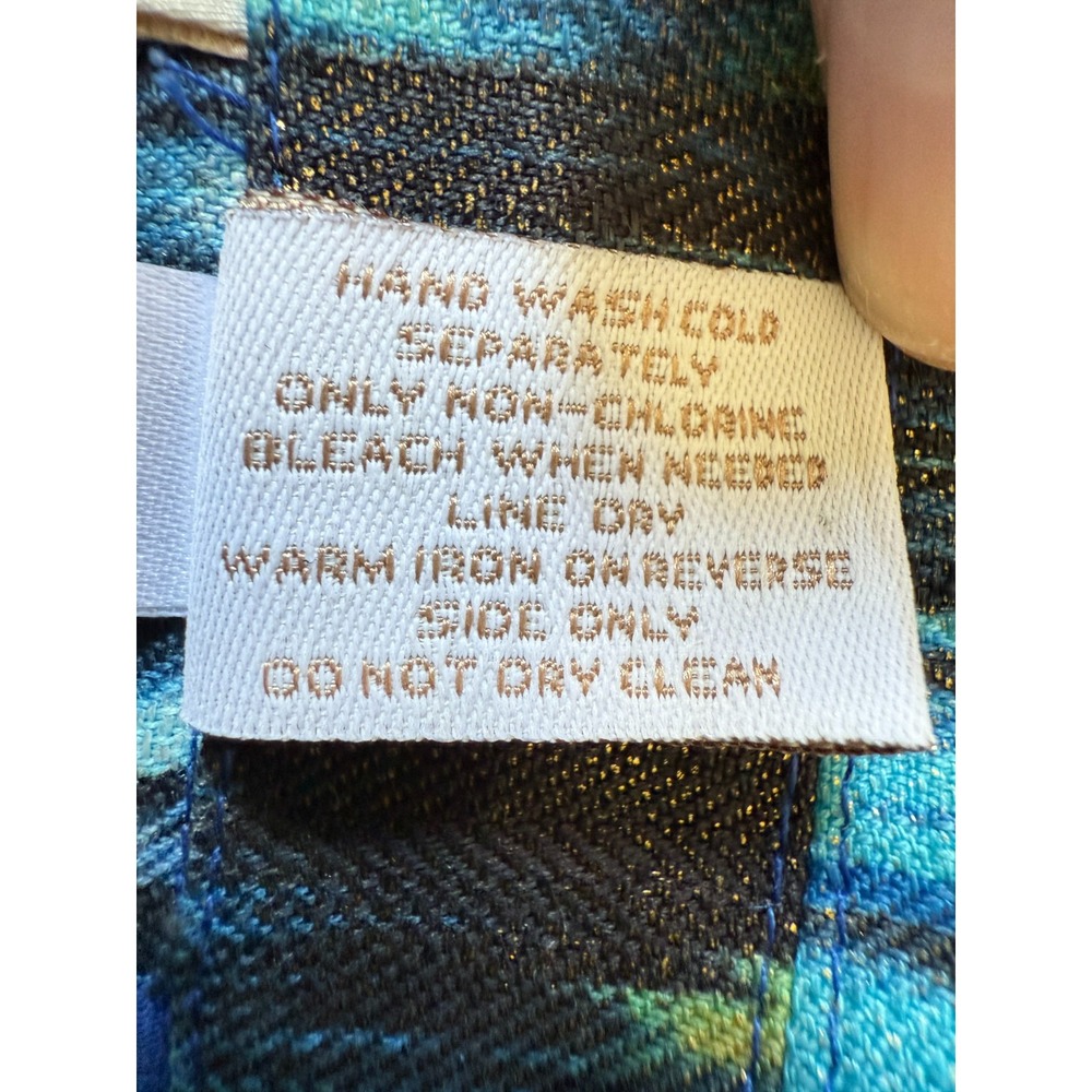 Chico's Women's 3 XL Multicolor Ikat Print Cotton Linen Boho Artsy Shirt Jacket - Picture 10 of 11